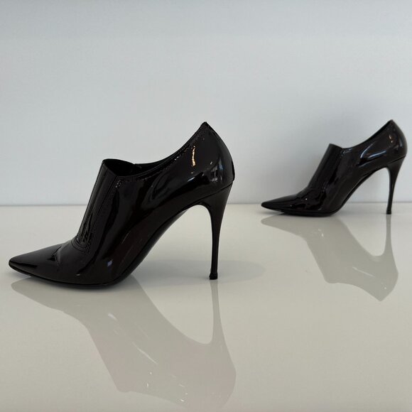 VALENTINO GARAVANI BROWN PATENT LEATHER ANKLE BOOTS SIZE IT 38 / US 8 - Picture 7 of 15